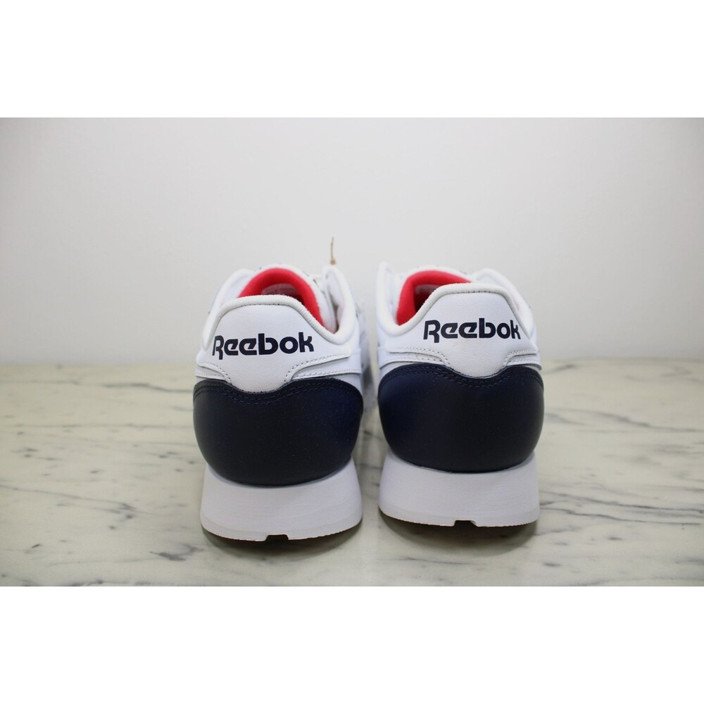 Reebok Classic Leather Sneakers Men's White Red Navy (US 10) NEW - IE2585 - Picture 4 of 10
